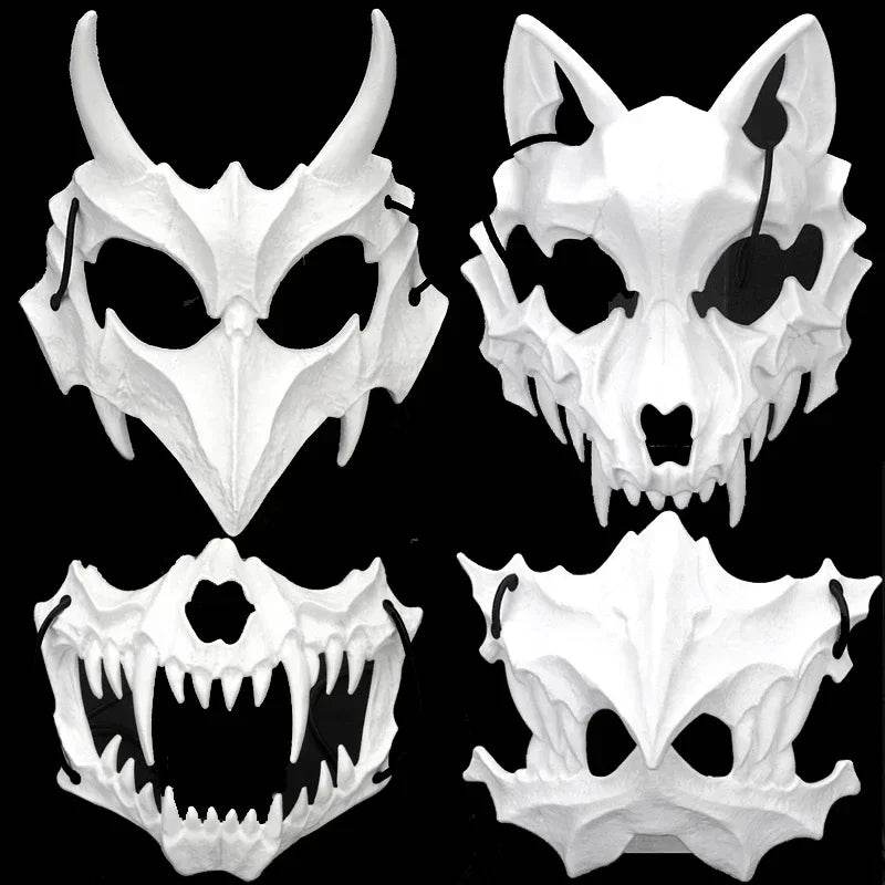 Premium Skeleton Dragon Half Face Mask Adult Cosplay - ToylandEU