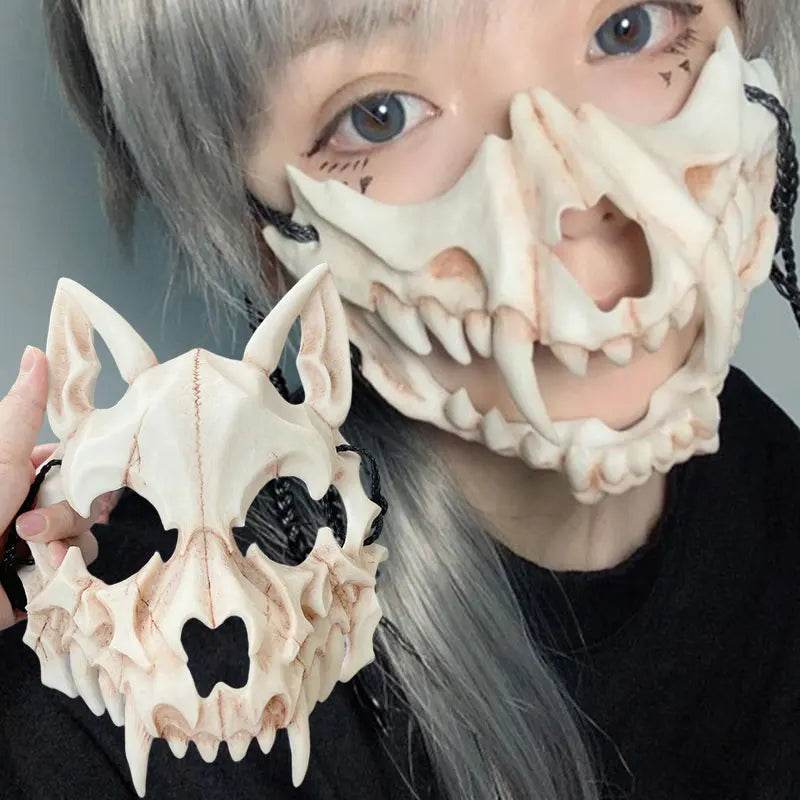 Premium Skeleton Mask Dragon God Half Face For Cosplay - ToylandEU