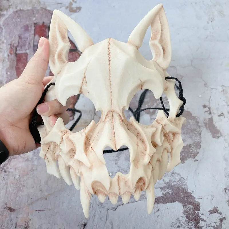 Premium Skeleton Mask Dragon God Half Face For Cosplay - ToylandEU