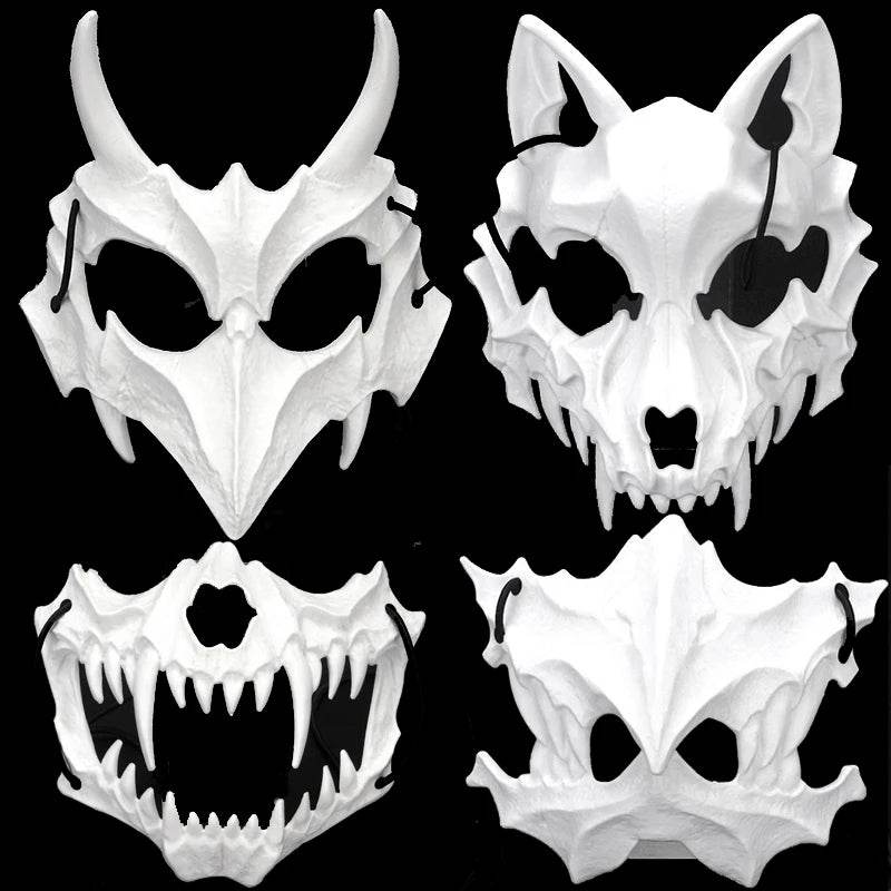 Premium Skeleton Mask Dragon God Half Face For Cosplay - ToylandEU