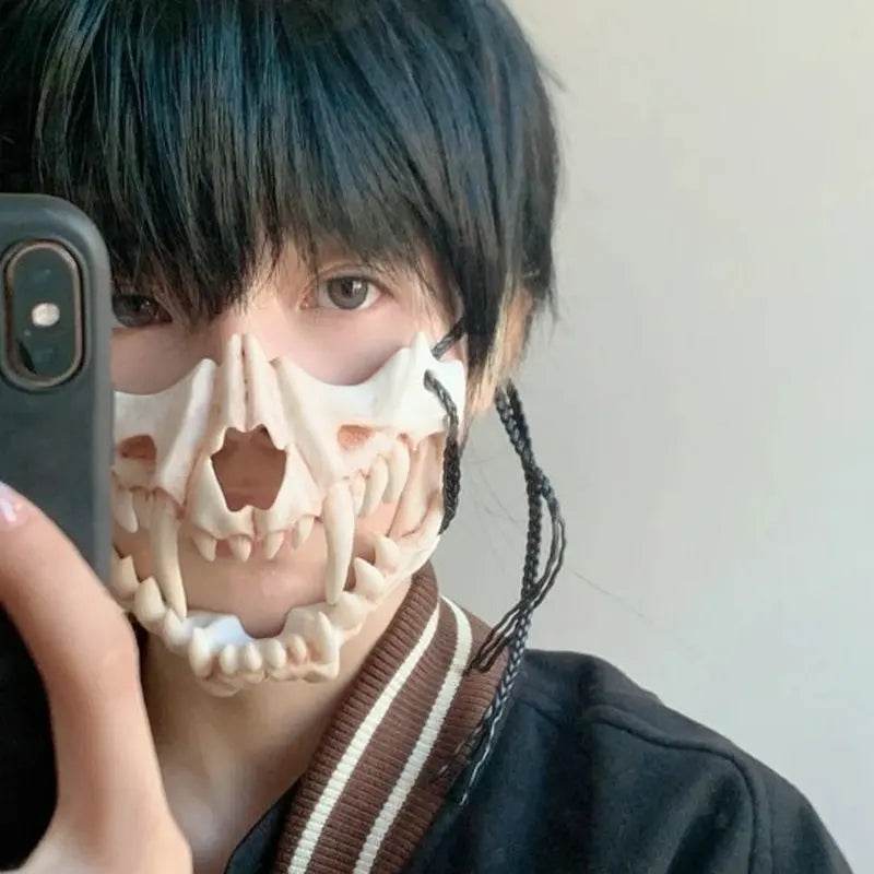 Premium Skeleton Mask Dragon God Half Face For Cosplay - ToylandEU