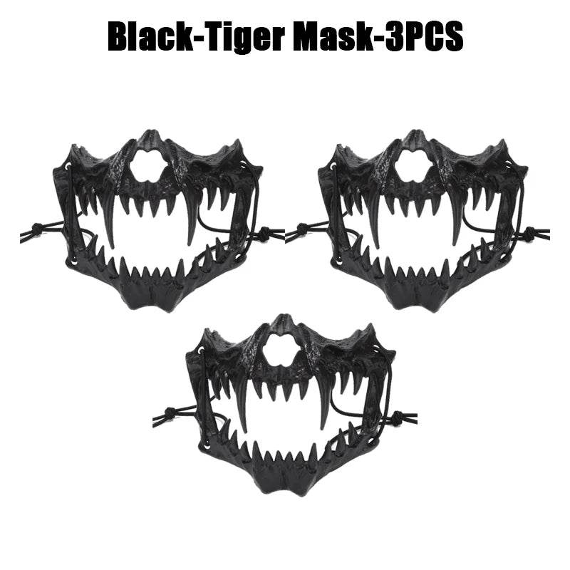 Premium Skeleton Mask Dragon God Half Face For Cosplay - ToylandEU