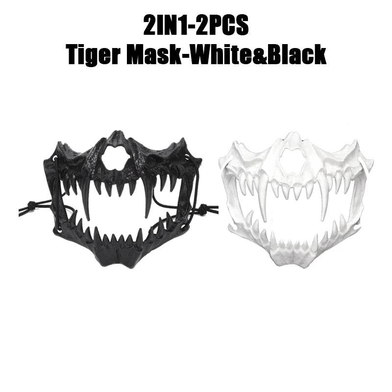 Premium Skeleton Mask Dragon God Half Face For Cosplay - ToylandEU