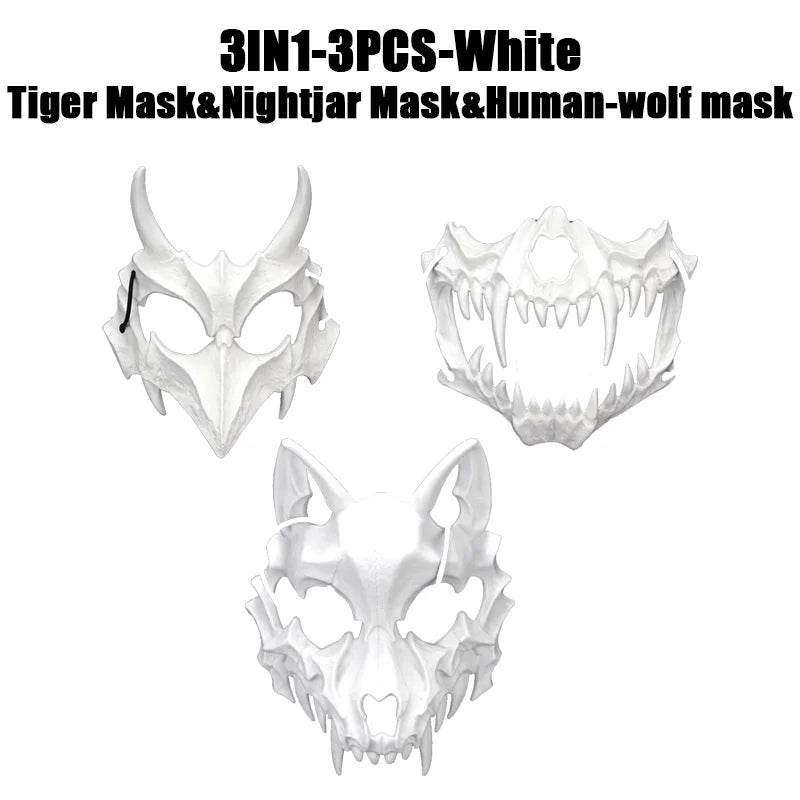 Premium Skeleton Mask Dragon God Half Face For Cosplay - ToylandEU
