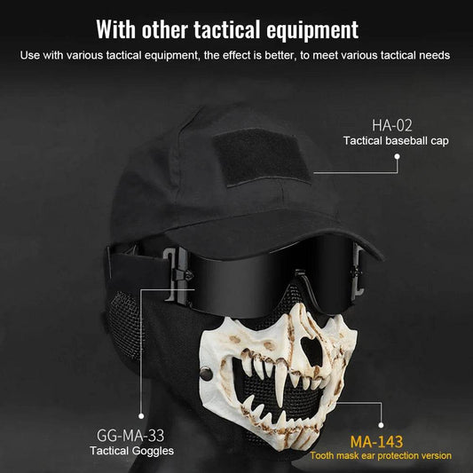 Premium Skeleton Mask With Halloween Fangs For Adults - ToylandEU