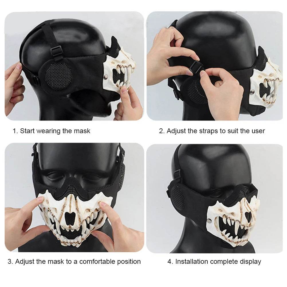 Premium Skeleton Mask With Halloween Fangs For Adults - ToylandEU