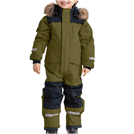 Premium Ski Jumpsuit Windproof Fleece Lined For Kids - ToylandEU