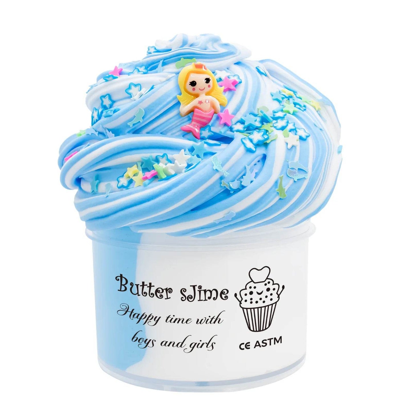 Premium Slime Kit Butter Fluffy Bicolor 70ml Scented Kids - ToylandEU