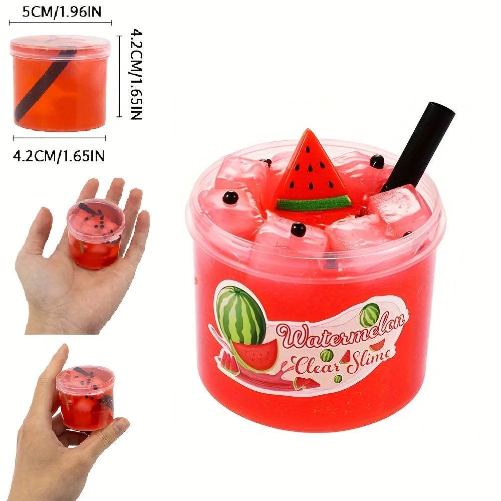 Premium Slime Kit Clear Jelly Cube Crunchy Watermelon Gifts - ToylandEU