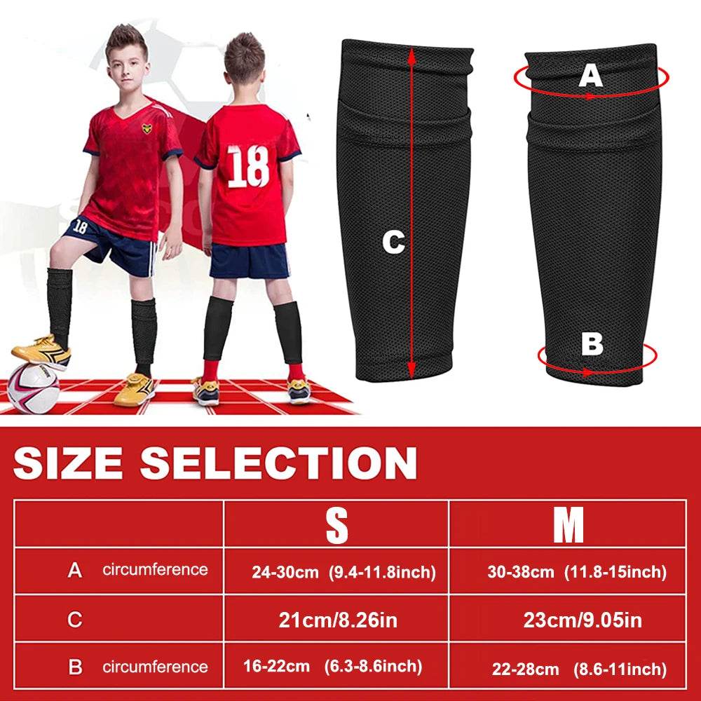 Premium Soccer Shin Guard Sleeve With Pocket For Kids - ToylandEU