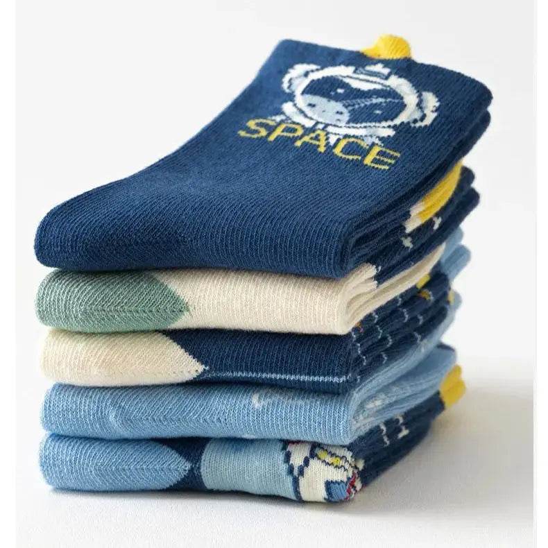 Premium Socks Soft Cotton Cartoon Astronaut Pattern Kids - ToylandEU