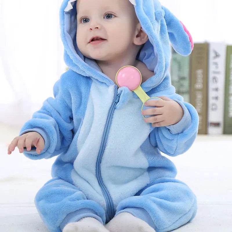 Premium Soft Baby Rompers Hooded Winter Flannel Lined For 1 To 3 Year Olds Unisex Daily Wear - ToylandEU