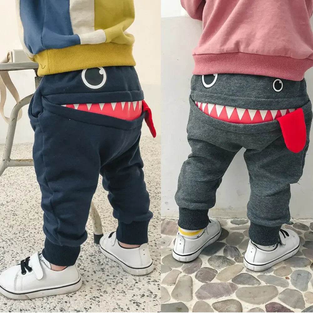 Premium Soft Baby Toddler Pants Cartoon Monster Design Elastic Waist For Boys And Girls - ToylandEU