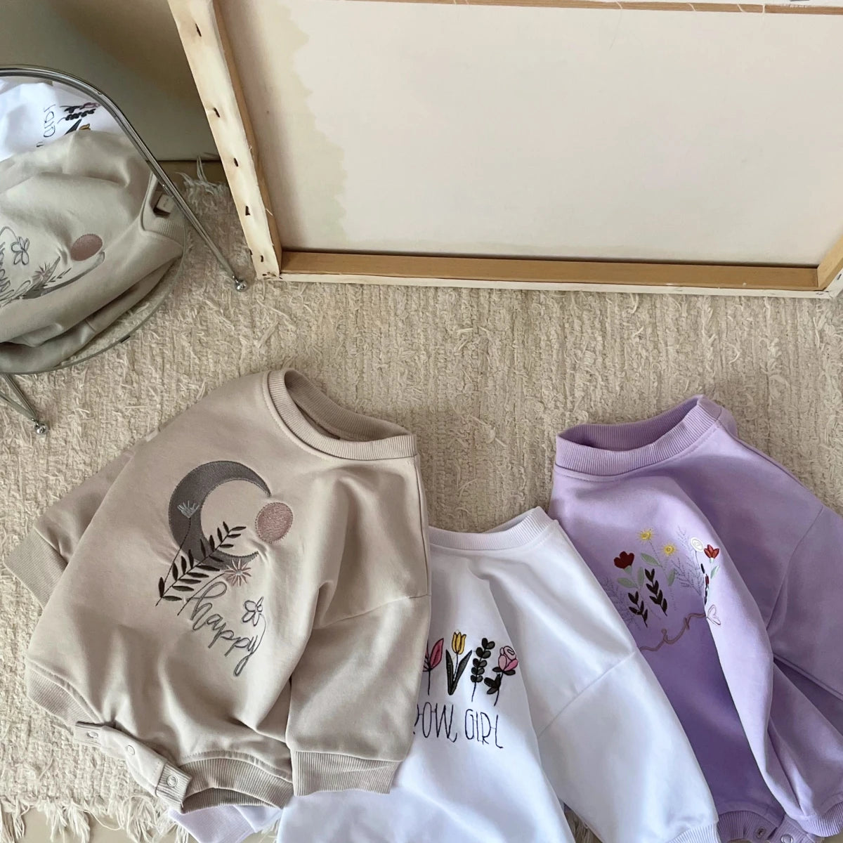 Premium Soft Cotton Autumn Baby Romper With Flower Embroidery Collar For Newborns And Infants - ToylandEU