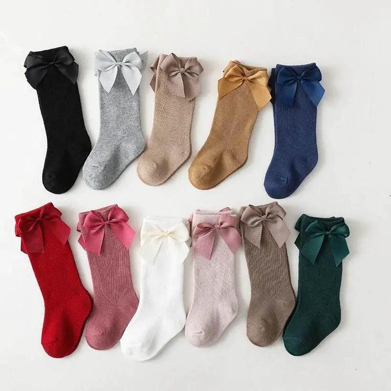  Premium Soft Cotton Knee High Socks Big Bow Toyland EU -  ToylandEU™