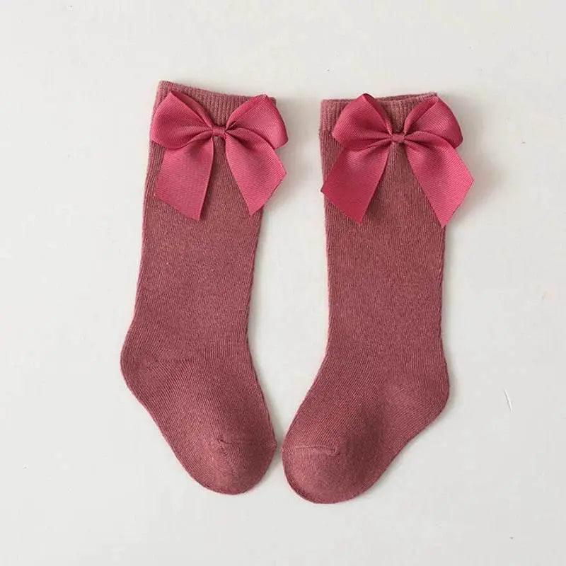  Premium Soft Cotton Knee High Socks Big Bow Toyland EU -  ToylandEU™