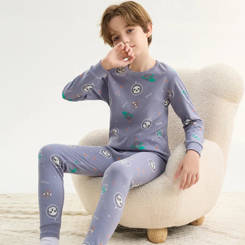 Premium Soft Cotton Sleepwear Pajama Sets For Kids Unisex Long Sleeve Autumn Comfort Ages 2 To 14 - ToylandEU