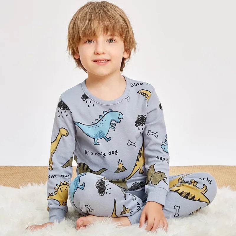 Premium Soft Cotton Sleepwear Pajama Sets For Kids Unisex Long Sleeve Autumn Comfort Ages 2 To 14 - ToylandEU