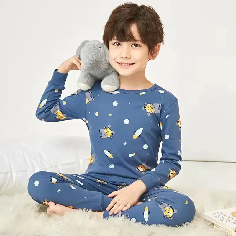 Premium Soft Cotton Sleepwear Pajama Sets For Kids Unisex Long Sleeve Autumn Comfort Ages 2 To 14 - ToylandEU