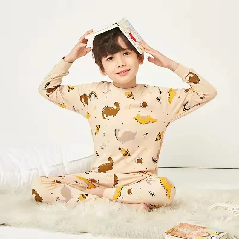 Premium Soft Cotton Sleepwear Pajama Sets For Kids Unisex Long Sleeve Autumn Comfort Ages 2 To 14 - ToylandEU