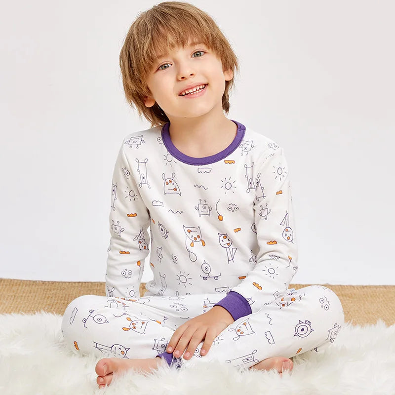 Premium Soft Cotton Sleepwear Pajama Sets For Kids Unisex Long Sleeve Autumn Comfort Ages 2 To 14 - ToylandEU