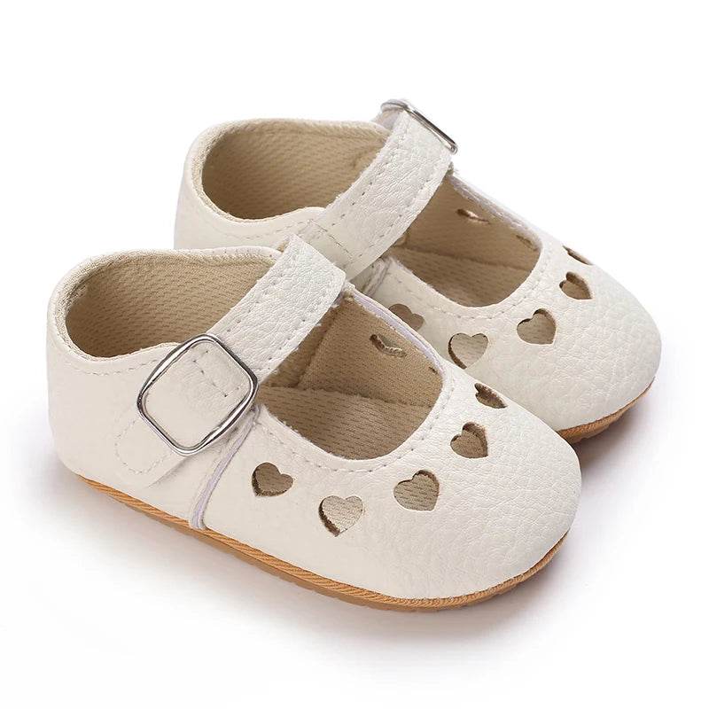 Premium Soft Leather Baby Shoes With Anti Slip Rubber Sole Bow For Newborn Girls Outdoor Play - ToylandEU