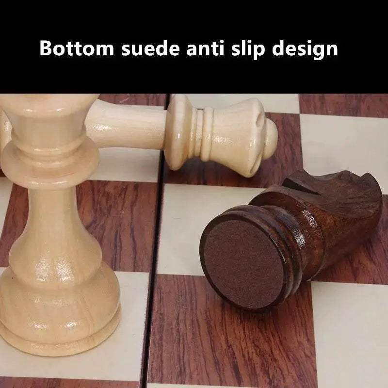 Premium Solid Wood Chess Set with Folding Board and Family-Friendly Design - ToylandEU