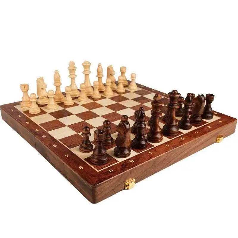 Premium Solid Wood Chess Set with Folding Board and Family-Friendly Design - ToylandEU