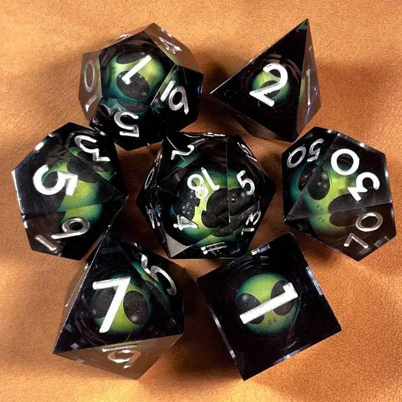 Premium Spinning Dragon Eye DnD Dice Set with Unique Fidget Design for Dungeons and Dragons Enthusiasts - ToylandEU