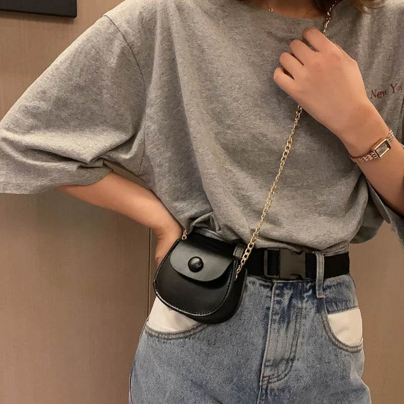 Premium Stylish Kids PU Leather Shoulder Bag Chain Accent With Mini Coin Purse For Girls Ages 4 To 6 - ToylandEU