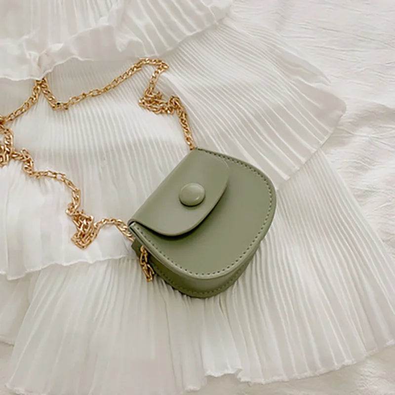 Premium Stylish Kids PU Leather Shoulder Bag Chain Accent With Mini Coin Purse For Girls Ages 4 To 6 - ToylandEU