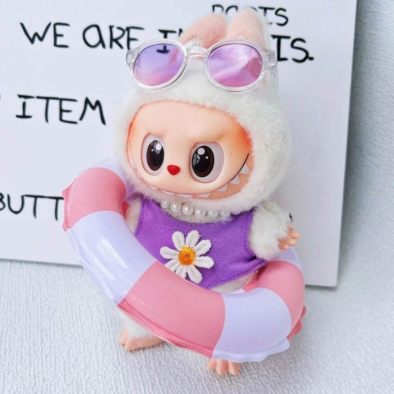 Premium Summer Daisy Swimwear Set For 17cm Labubu Doll - ToylandEU