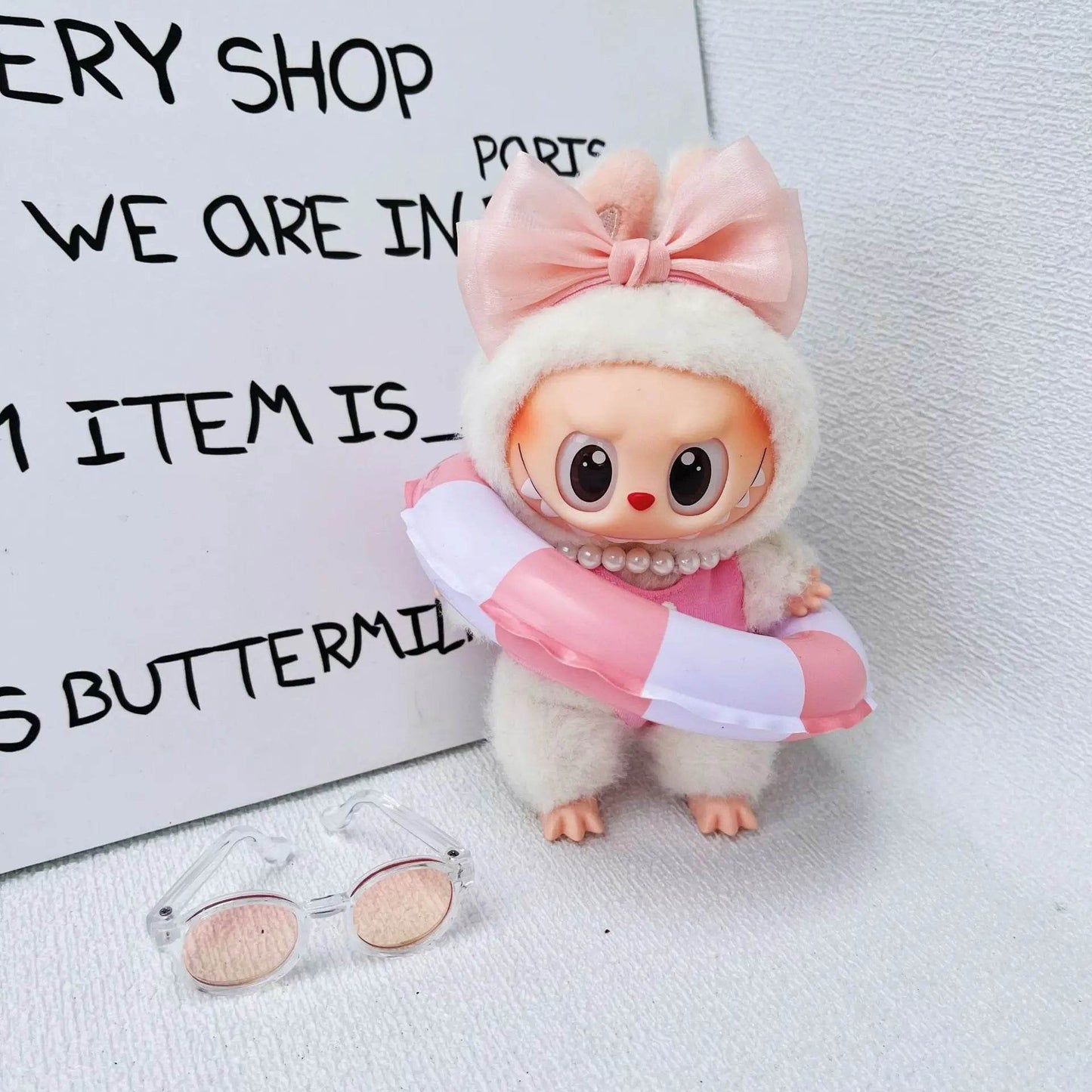 Premium Summer Daisy Swimwear Set For 17cm Labubu Doll - ToylandEU