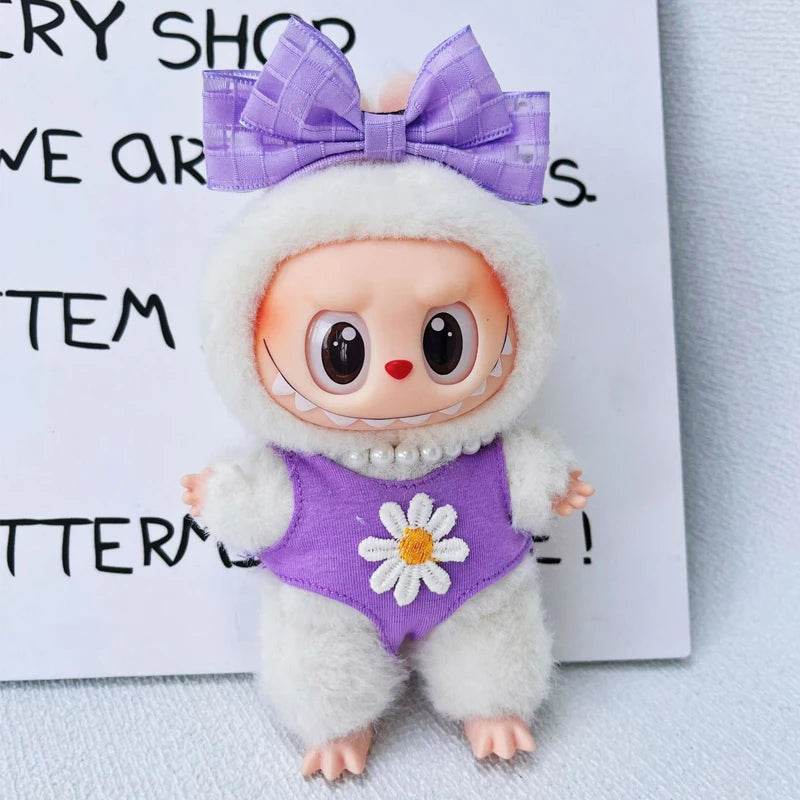 Premium Summer Daisy Swimwear Set For 17cm Labubu Doll - ToylandEU