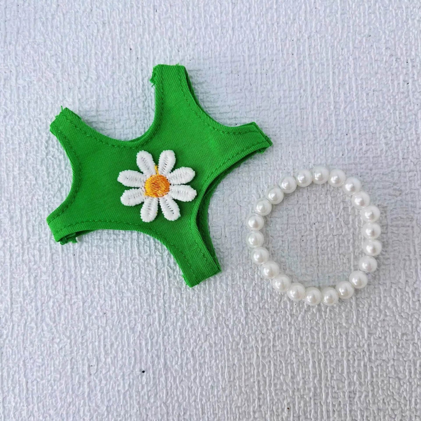 Premium Summer Daisy Swimwear Set For 17cm Labubu Doll - ToylandEU