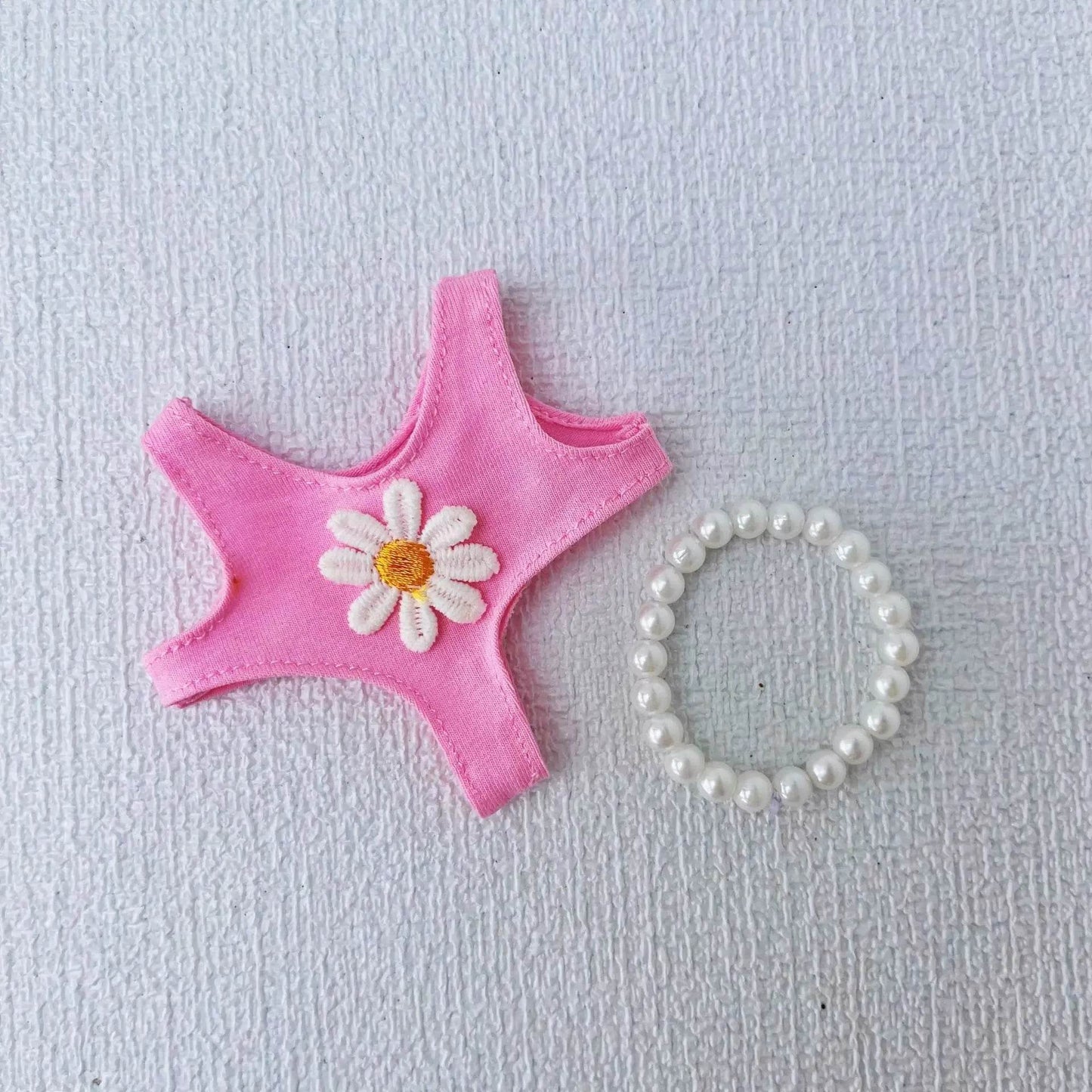 Premium Summer Daisy Swimwear Set For 17cm Labubu Doll - ToylandEU