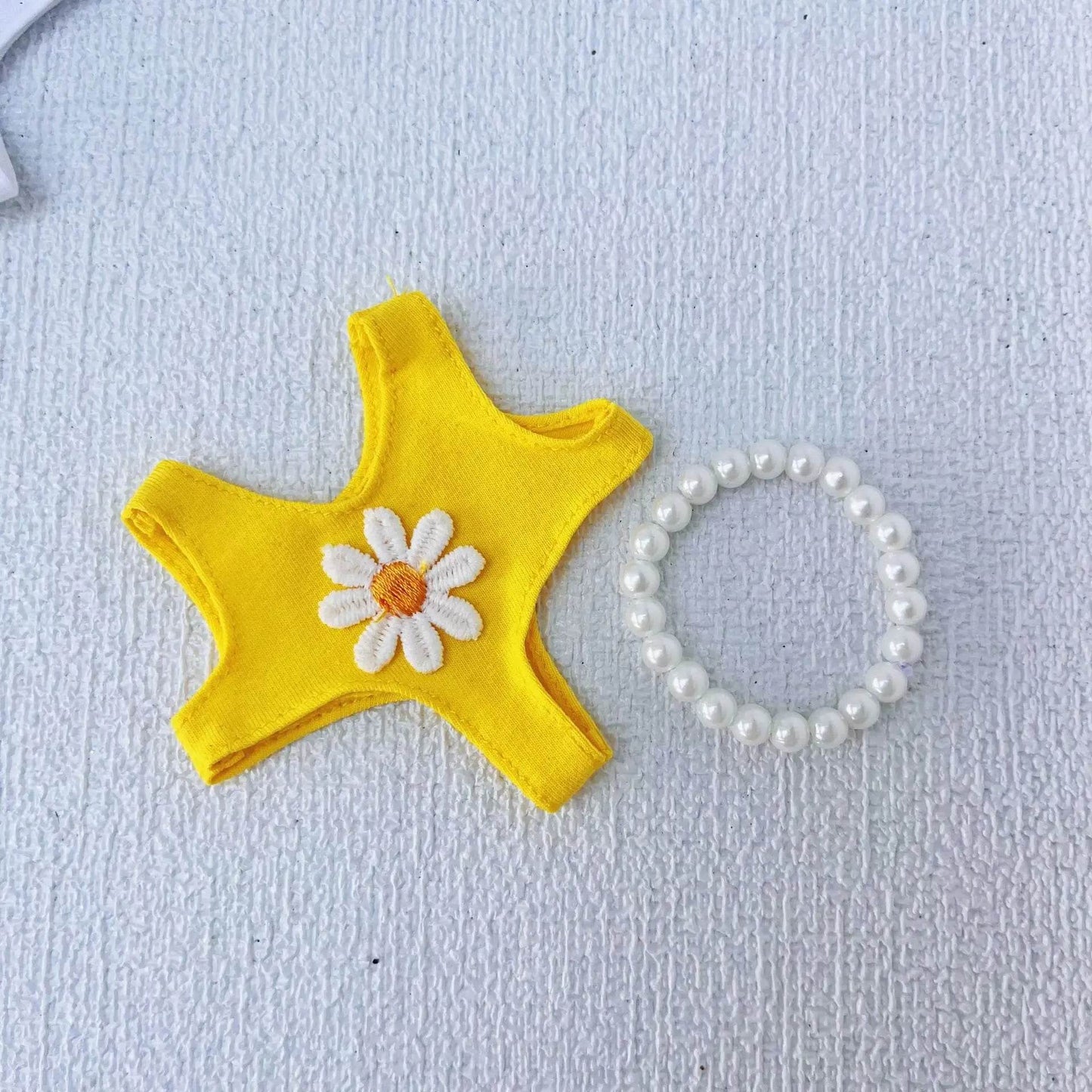 Premium Summer Daisy Swimwear Set For 17cm Labubu Doll - ToylandEU