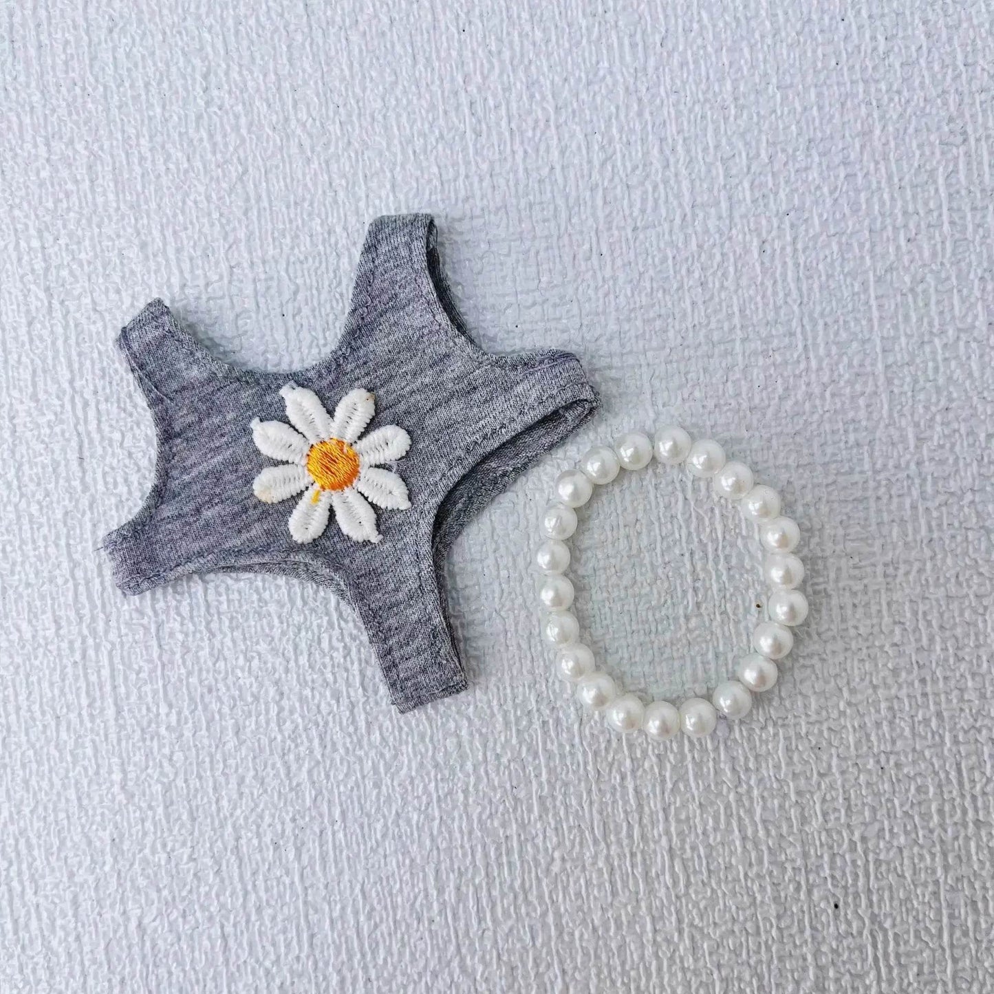 Premium Summer Daisy Swimwear Set For 17cm Labubu Doll - ToylandEU