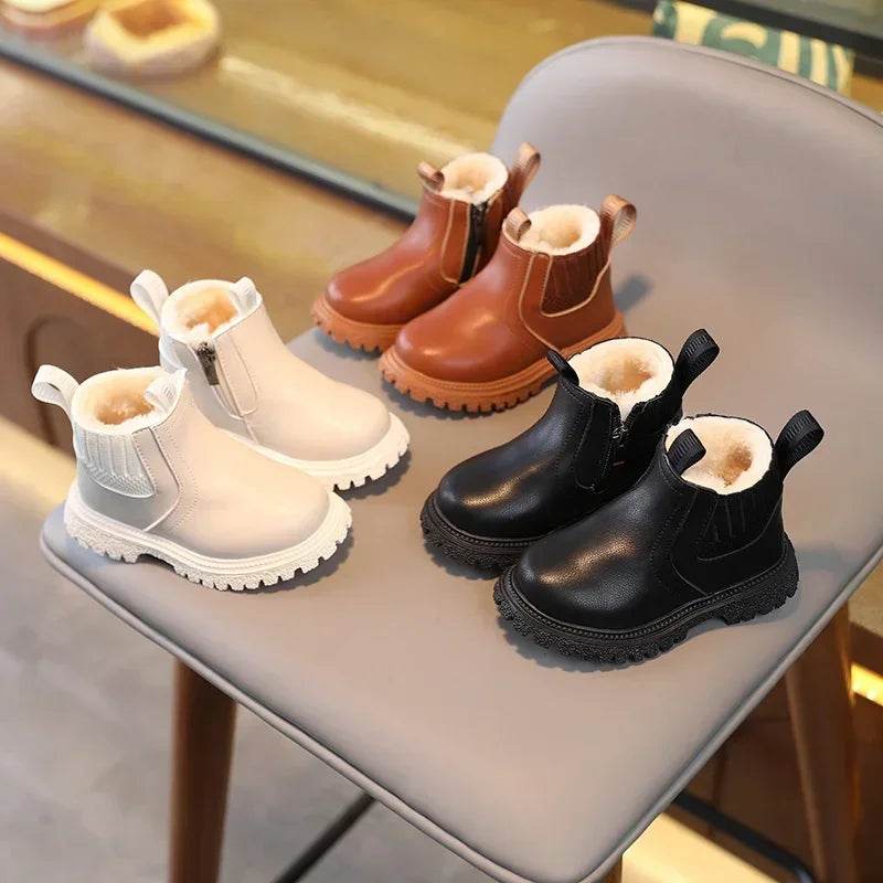 Premium Super Warm Kids Ankle Boots PU Leather For Kids - ToylandEU