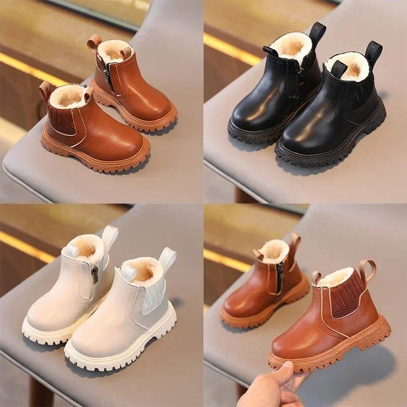 Premium Super Warm Kids Ankle Boots PU Leather For Kids - ToylandEU