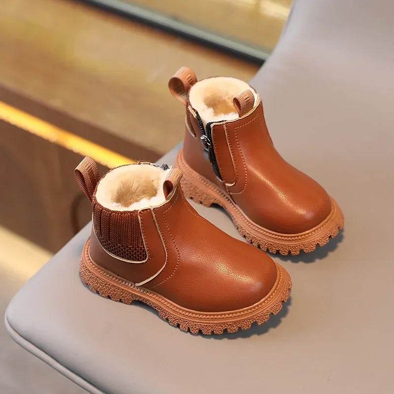 Premium Super Warm Kids Ankle Boots PU Leather For Kids - ToylandEU