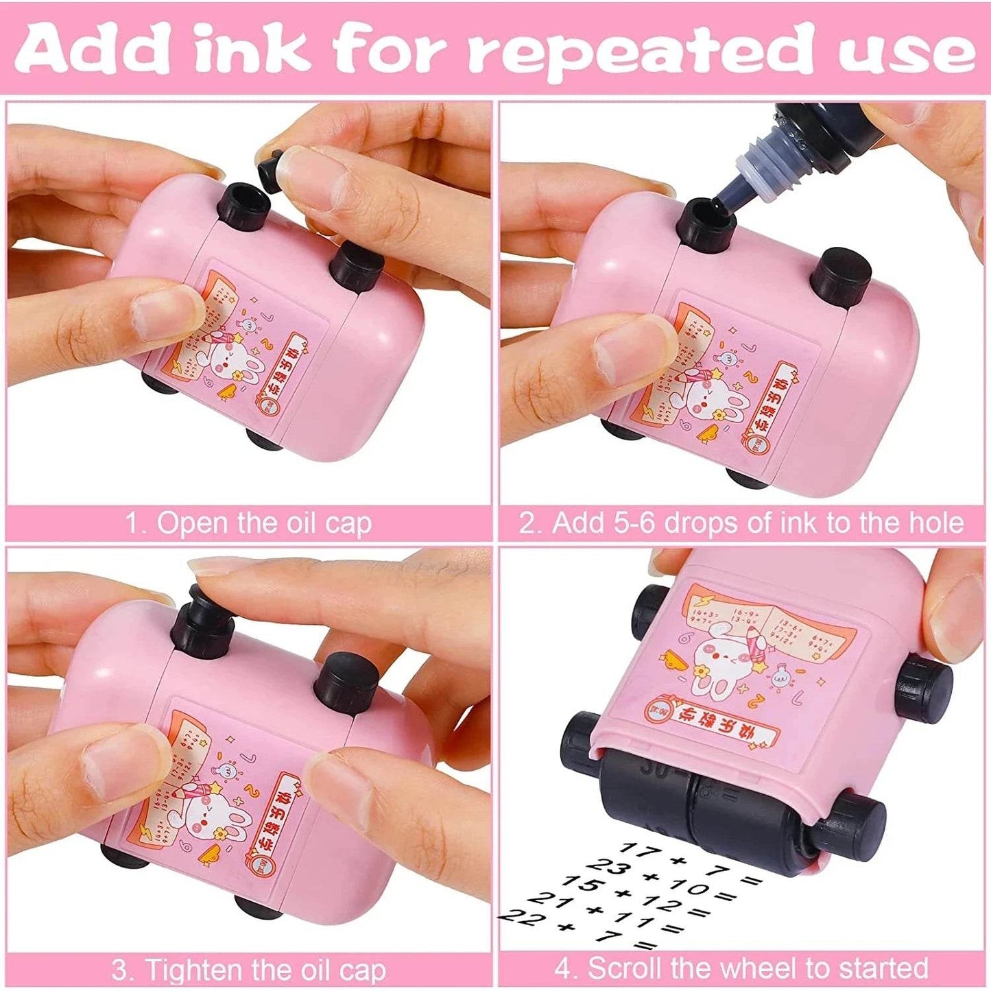 Premium Teaching Stamp 2 In 1 Fill In The Blank Roller For Math Practice In Classrooms - ToylandEU