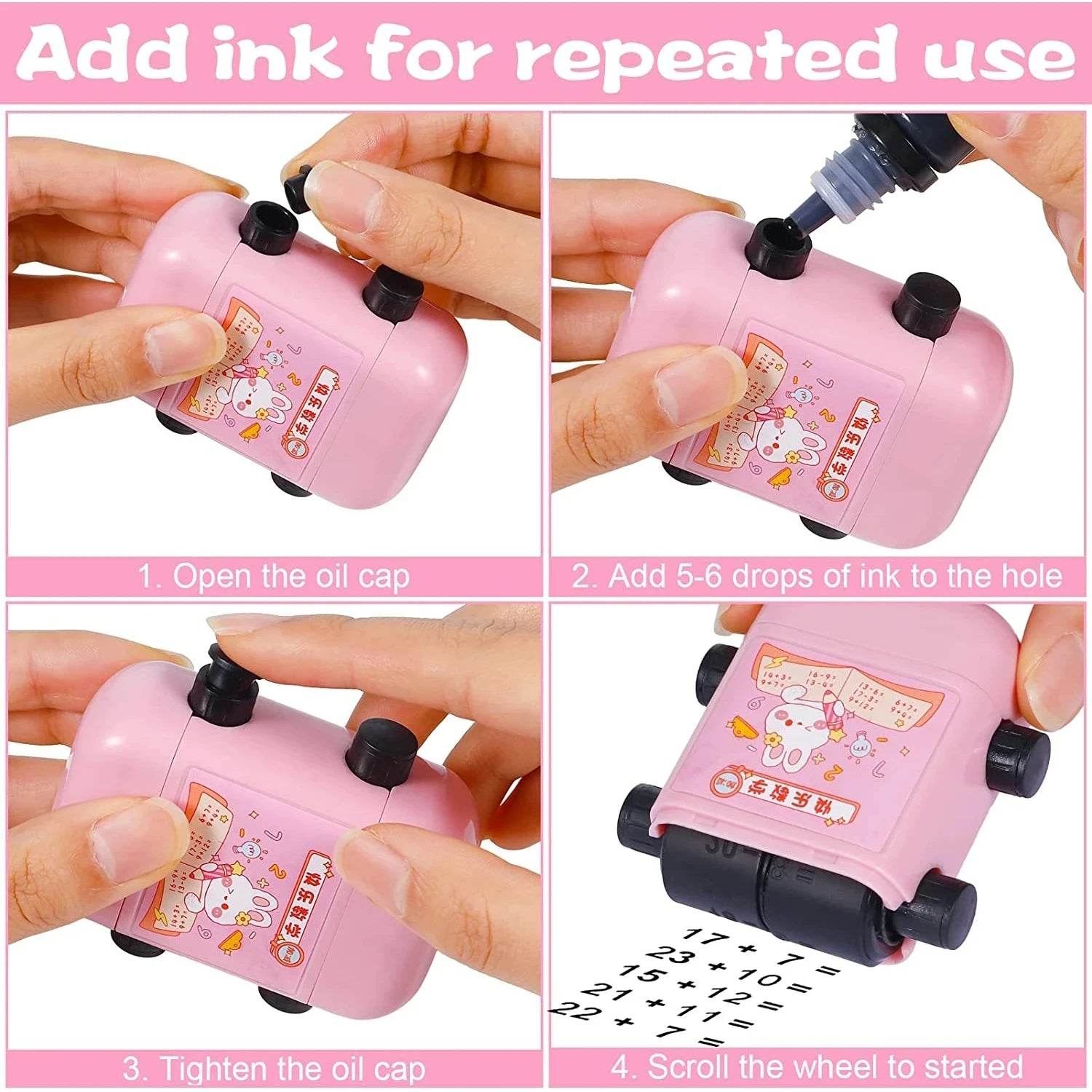 Premium Teaching Stamp 2 In 1 Fill In The Blank Roller For Math Practice In Classrooms - ToylandEU