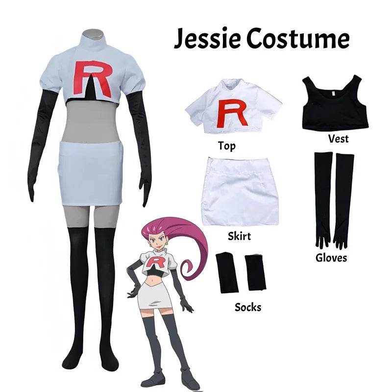 Premium Team Rocket Cosplay Costume Full Set Unisex - ToylandEU