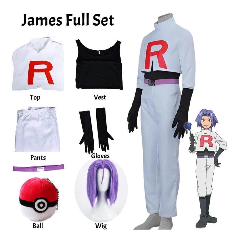 Premium Team Rocket Cosplay Costume Full Set Unisex - ToylandEU