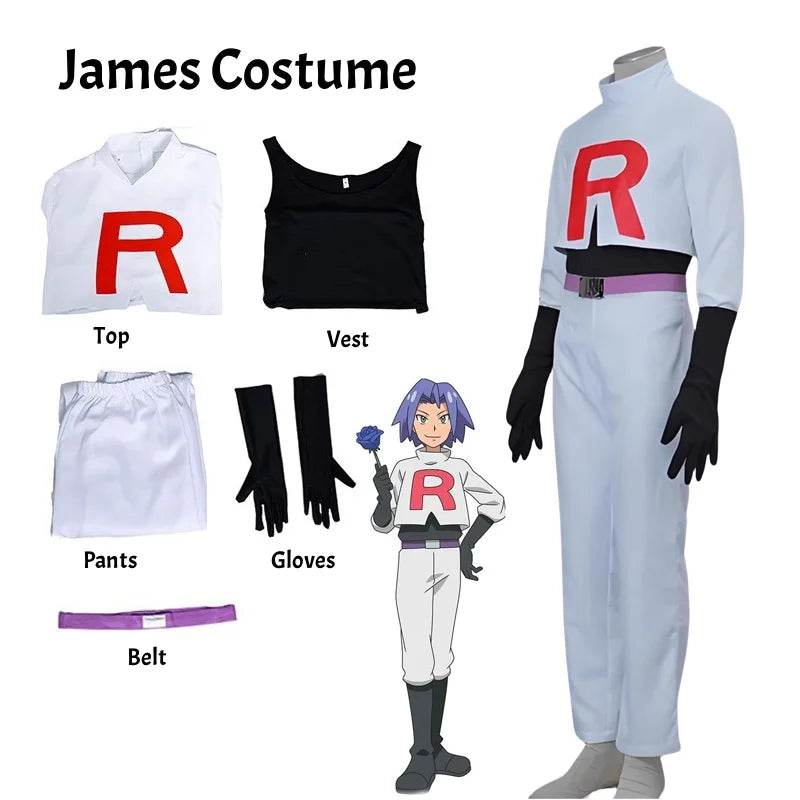 Premium Team Rocket Cosplay Costume Full Set Unisex - ToylandEU