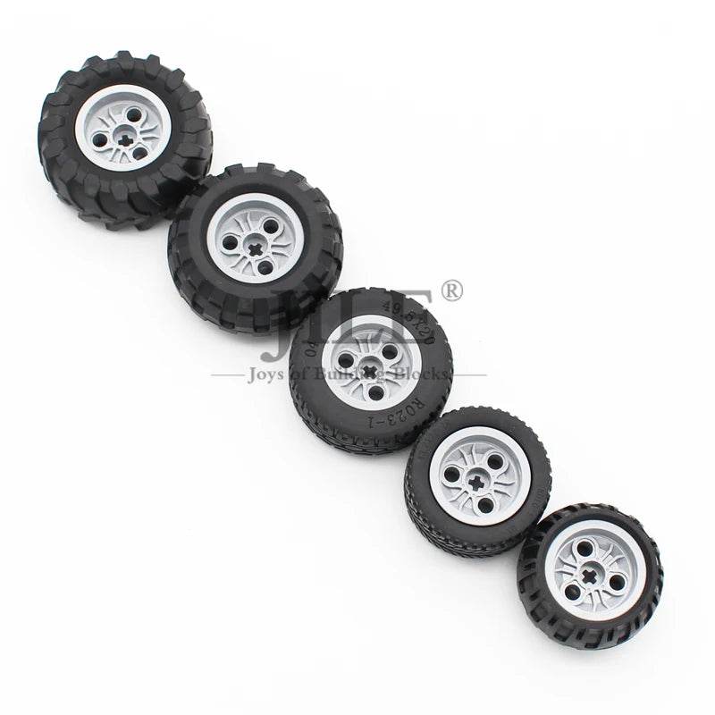 Premium Technic Wheel Hub Set With Black Tire DIY Bricks - ToylandEU