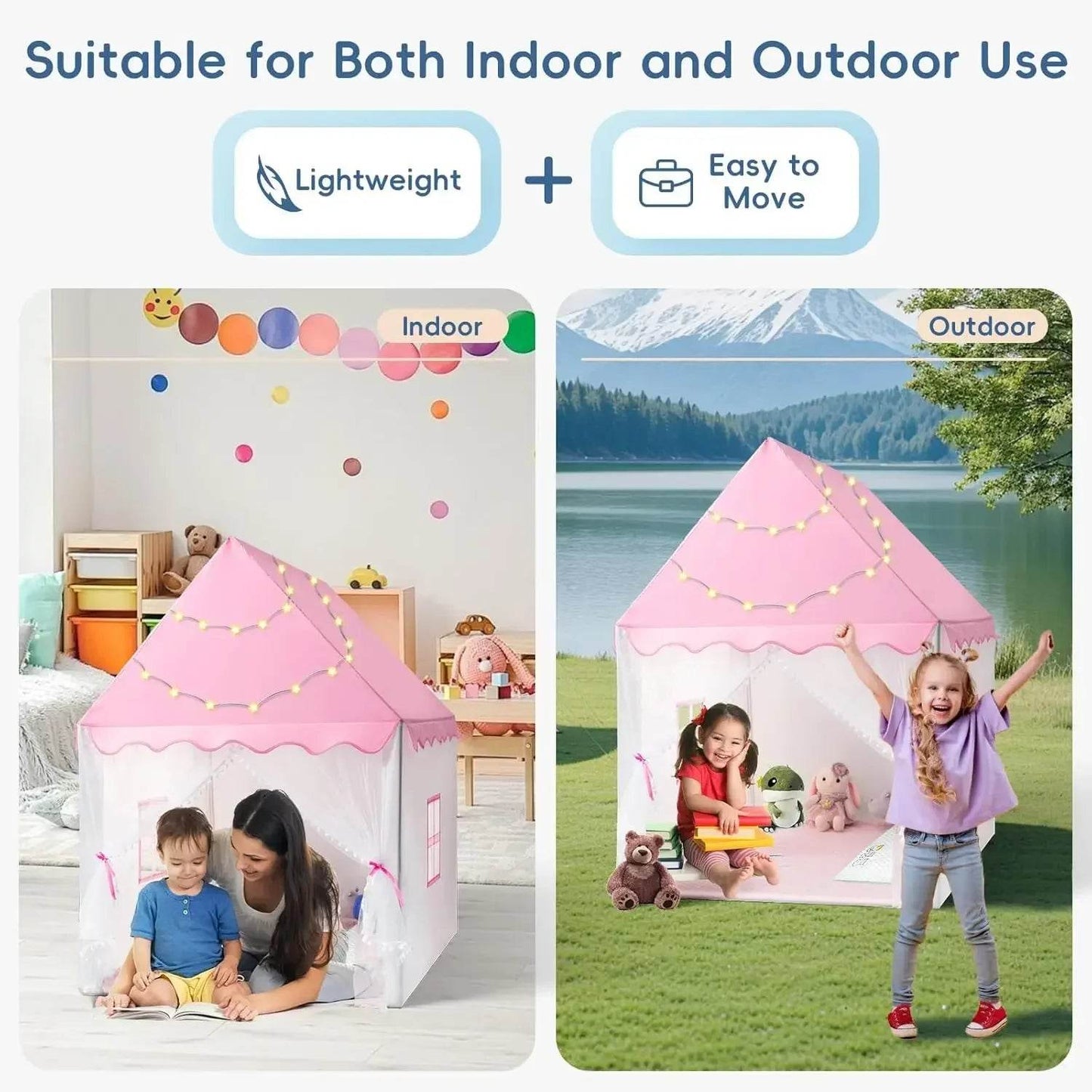 Premium Teepee Playhouse Foldable For Kids Indoor Outdoor - ToylandEU