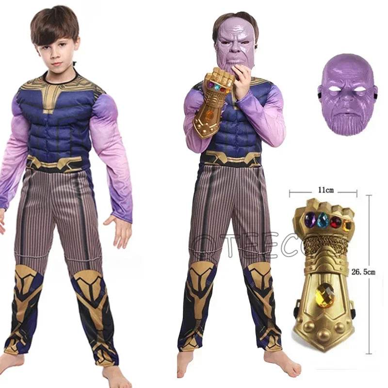Premium Thanos Cosplay Costume Muscle Bodysuit For Kids - ToylandEU