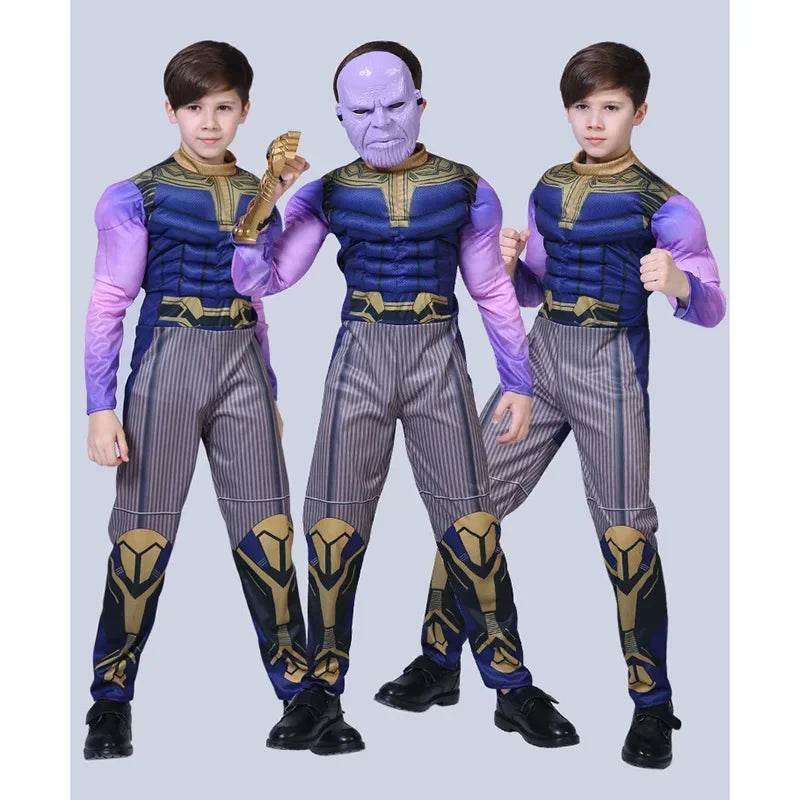 Premium Thanos Cosplay Costume Muscle Bodysuit For Kids - ToylandEU